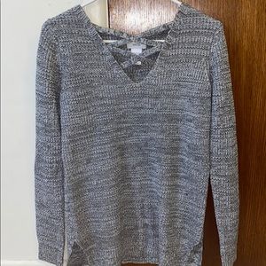 Grey knitted sweater